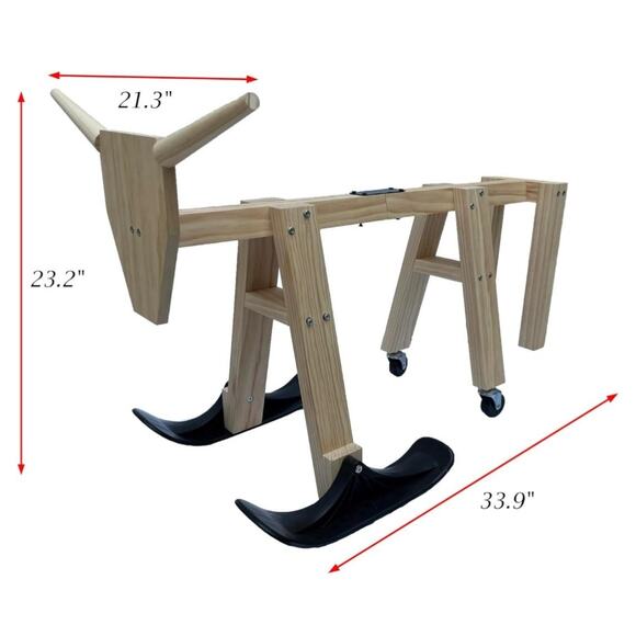 Sliding Wooden Roping Dummy Head Cattle Wood Frame for Junior Roper Practice - Picture 3 of 3